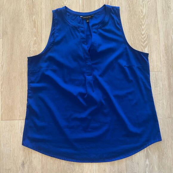 Banana Republic Blue Sleeveless V-Neck Tank Top | Lightweight | Size Large - Picture 1 of 4